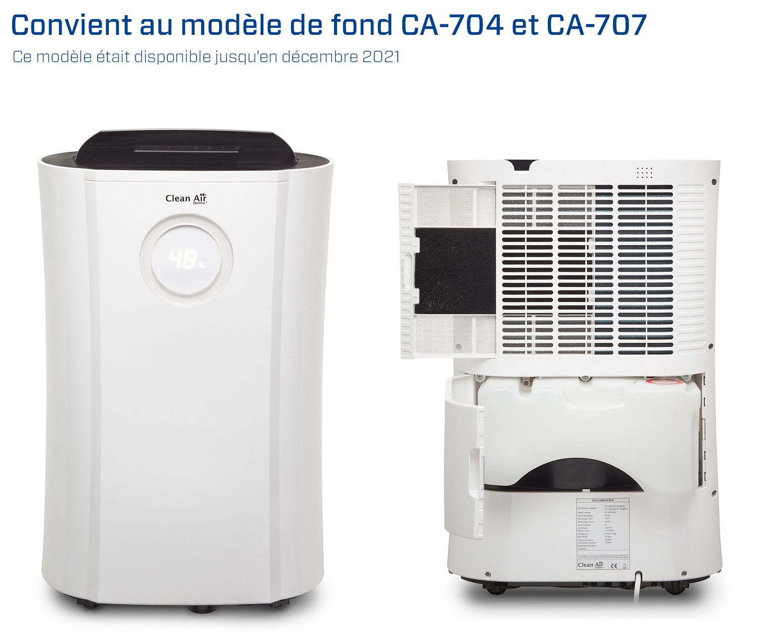 Luchtreiniger, Luchtontvochtiger, Luftreiniger, Luftentfeuchter, Purificateur, des humidificateur,Air Purifier, Dehumidifier, Clean Air Optima, CA-704 Smart